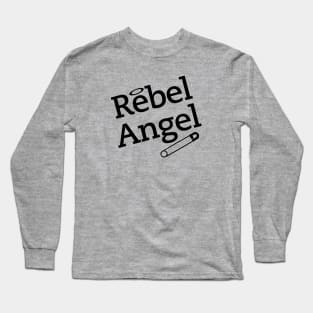 Rebel Angel Safety Pin Rebel Black Long Sleeve T-Shirt